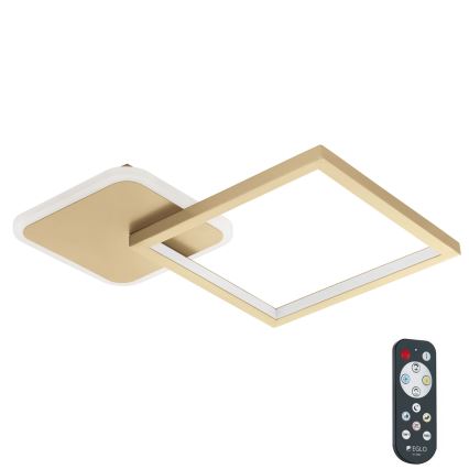 Eglo - LED Dimmable ceiling light LED/15W/230V gold + remote control