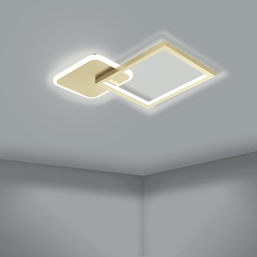 Eglo - LED Dimmable ceiling light LED/15W/230V gold + remote control
