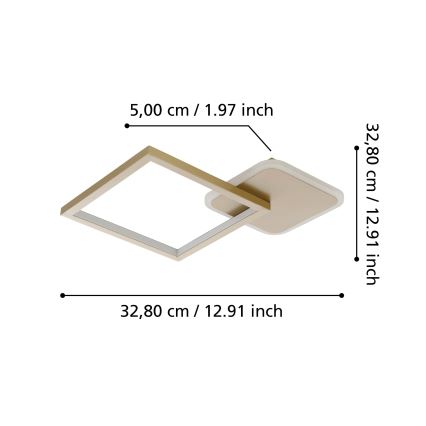 Eglo - LED Dimmable ceiling light LED/15W/230V gold + remote control