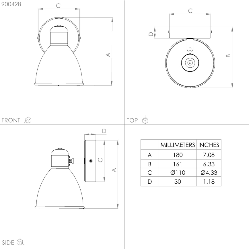Eglo - LED Bathroom wall light 1xGU10/3W/230V IP44