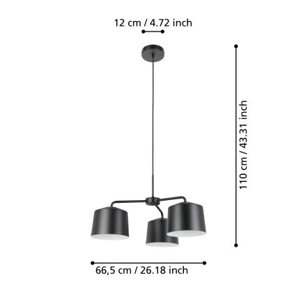 Eglo - Chandelier on a string 3xE27/40W/230V