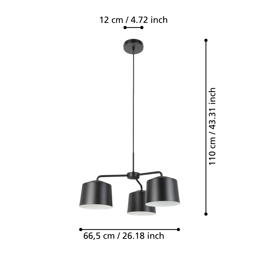 Eglo - Chandelier on a string 3xE27/40W/230V