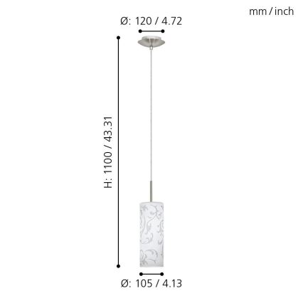 Eglo - Pendant chandelier x E27/60W