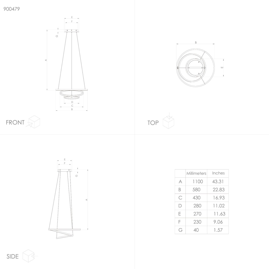 Eglo - LED Dimmable chandelier on a string LED/43,2W/230V black