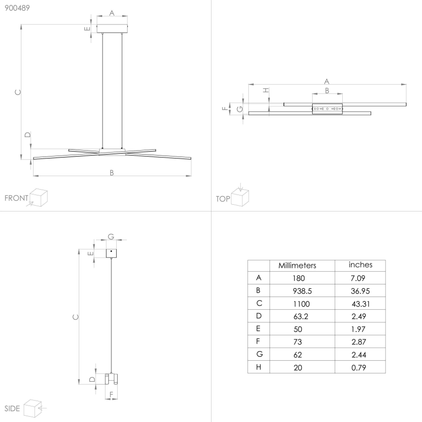 Eglo - LED Dimmable chandelier on a string 2xLED/13W/230V