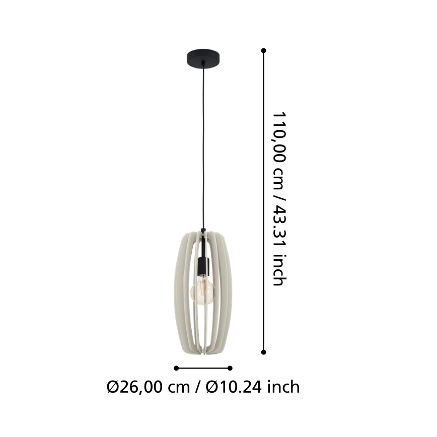 Eglo - Chandelier on a string 1xE27/40W/230V creamy