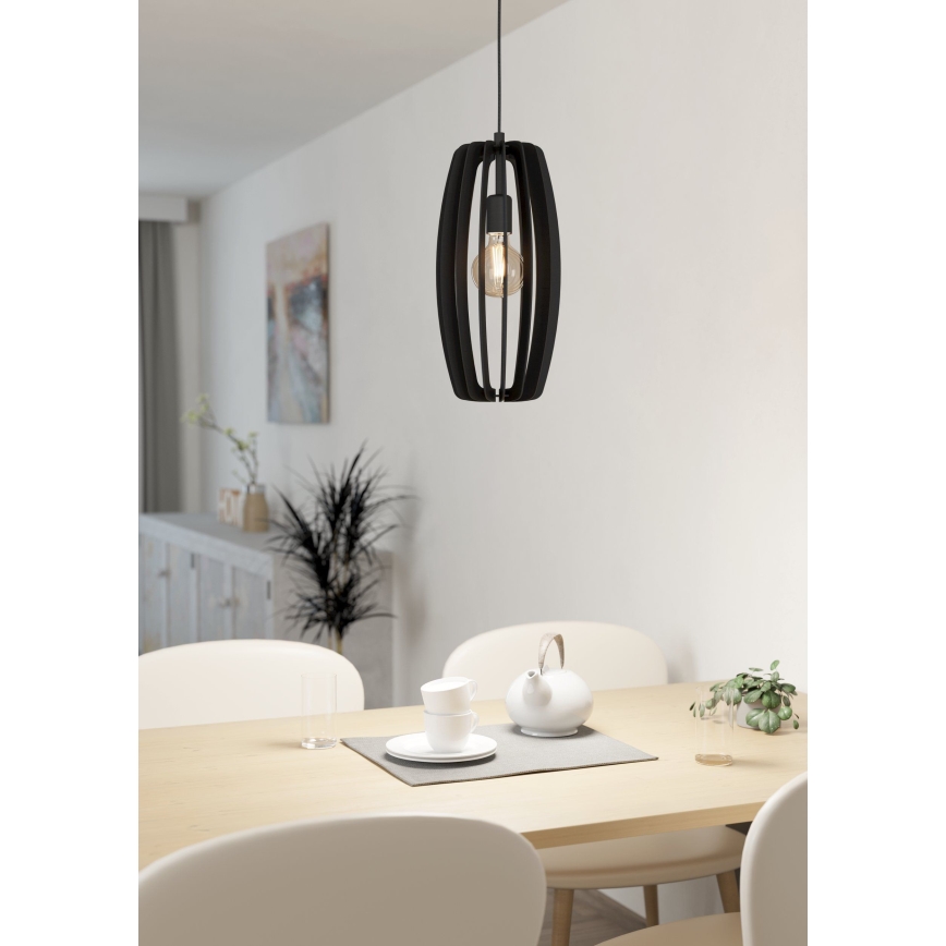 Eglo - Chandelier on a string 1xE27/40W/230V black