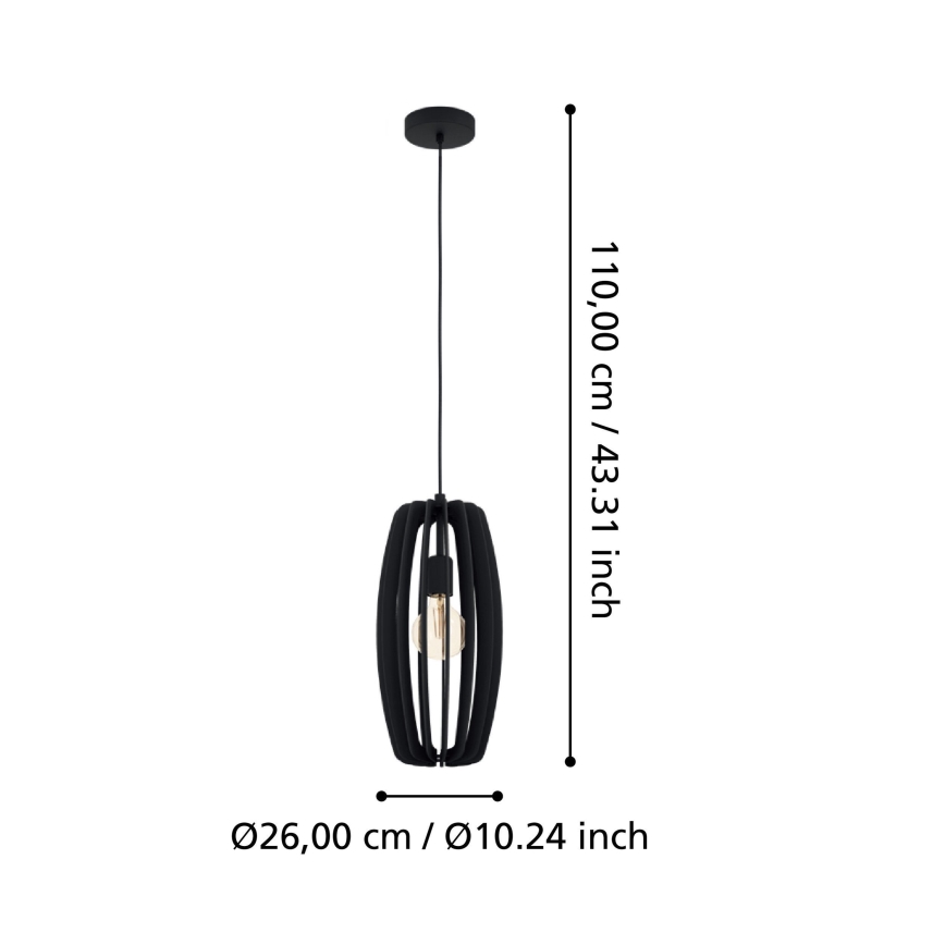 Eglo - Chandelier on a string 1xE27/40W/230V black