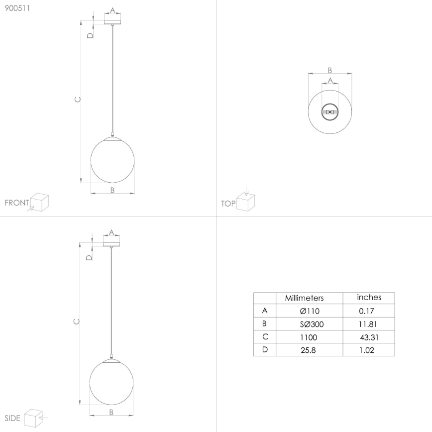 Eglo - Chandelier on a string 1xE27/40W/230V