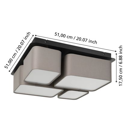 Eglo - Ceiling light 4xE27/28W/230V