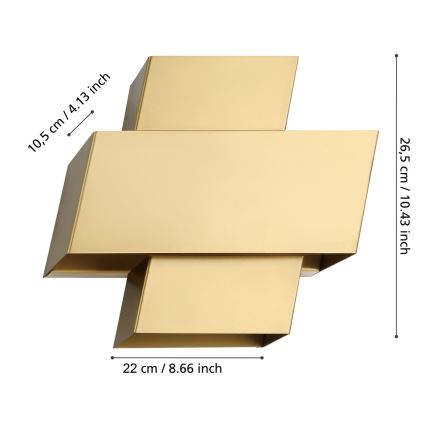 Eglo - Wall light 1xE27/40W/230V gold