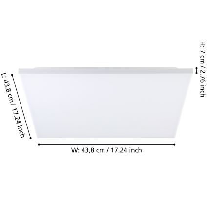 Eglo - LED RGBW Dimmable ceiling light LED/20,5W/230V 3000-6500K + remote control