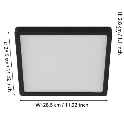 Eglo - LED Dimmable ceiling light LED/20,5W/230V black