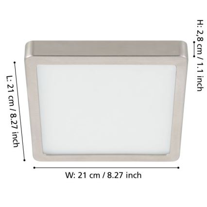 Eglo - LED Dimmable ceiling light LED/17W/230V matte chrome