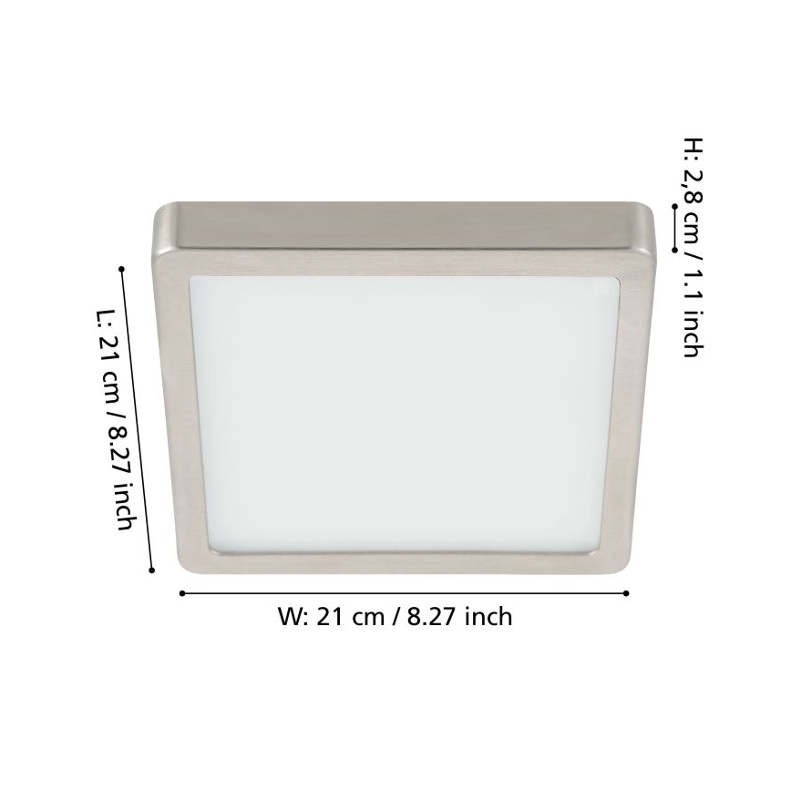 Eglo - LED Dimmable ceiling light LED/17W/230V matte chrome