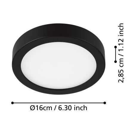 Eglo - LED Bathroom ceiling light LED/11W/230V IP44 black