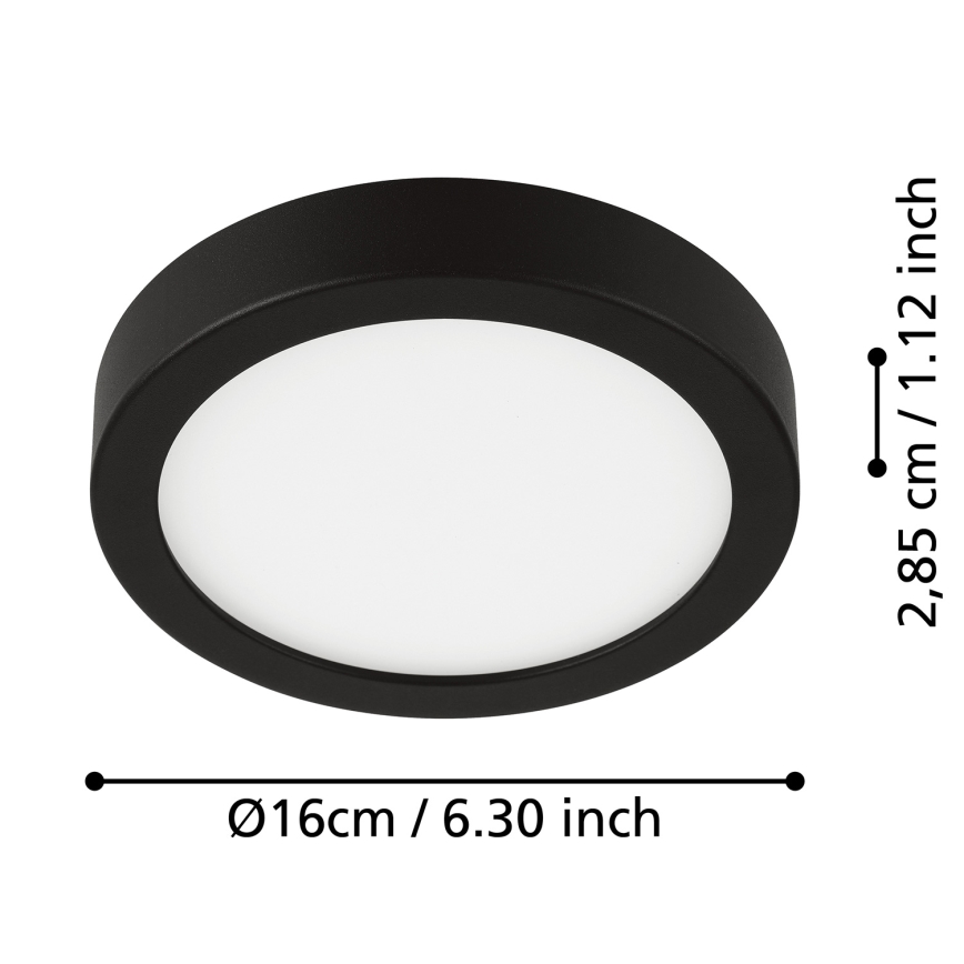 Eglo - LED Bathroom ceiling light LED/11W/230V IP44 black