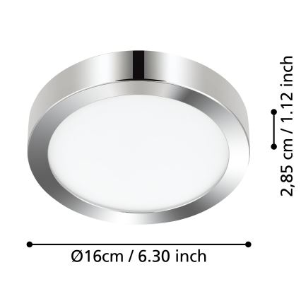 Eglo - LED Bathroom ceiling light LED/11W/230V IP44 shiny chrome