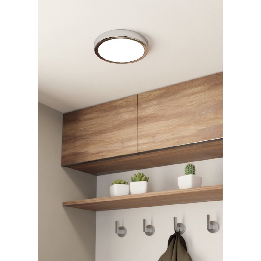 Eglo - LED Bathroom ceiling light LED/17W/230V IP44 shiny chrome