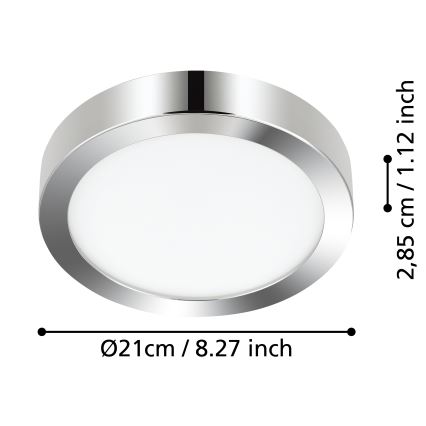 Eglo - LED Bathroom ceiling light LED/17W/230V IP44 shiny chrome