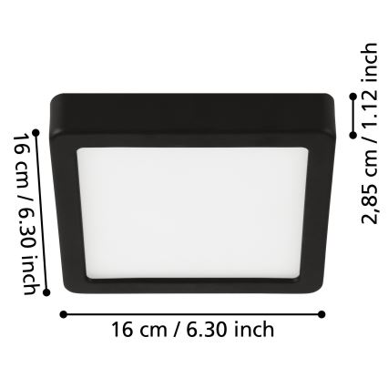 Eglo - LED Bathroom ceiling light LED/11W/230V IP44 black