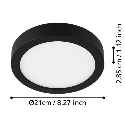 Eglo - LED Bathroom ceiling light LED/17W/230V IP44 black
