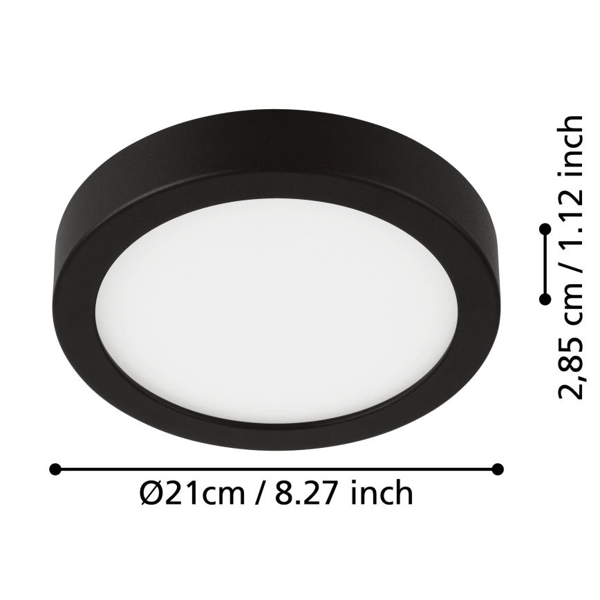 Eglo - LED Bathroom ceiling light LED/17W/230V IP44 black