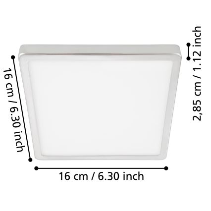 Eglo - LED Bathroom ceiling light LED/11W/230V IP44 shiny chrome