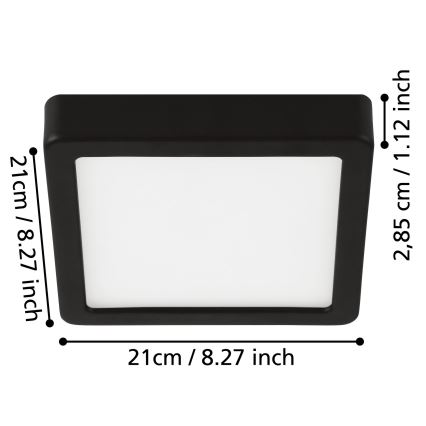Eglo - LED Bathroom ceiling light LED/17W/230V IP44 shiny chrome