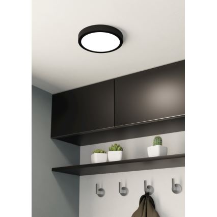 Eglo - LED Bathroom ceiling light LED/17W/230V black IP44