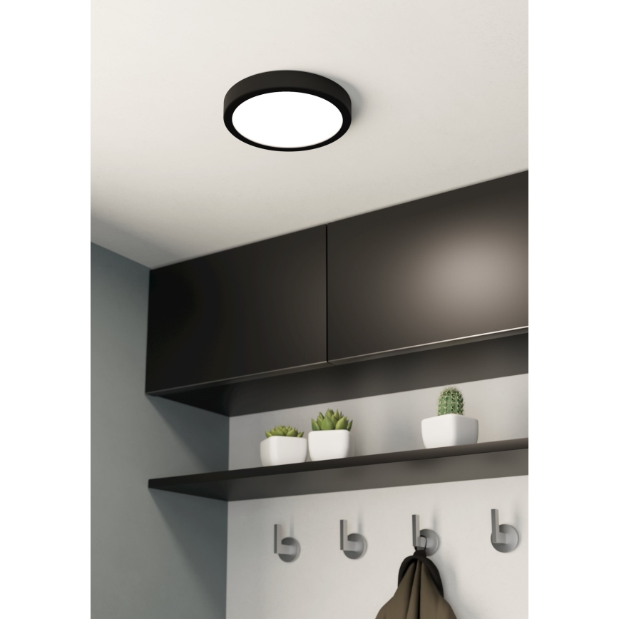 Eglo - LED Bathroom ceiling light LED/17W/230V black IP44