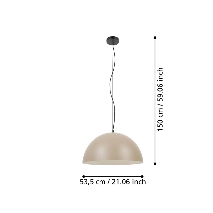 Eglo - Chandelier on a string 1xE27/40W/230V beige