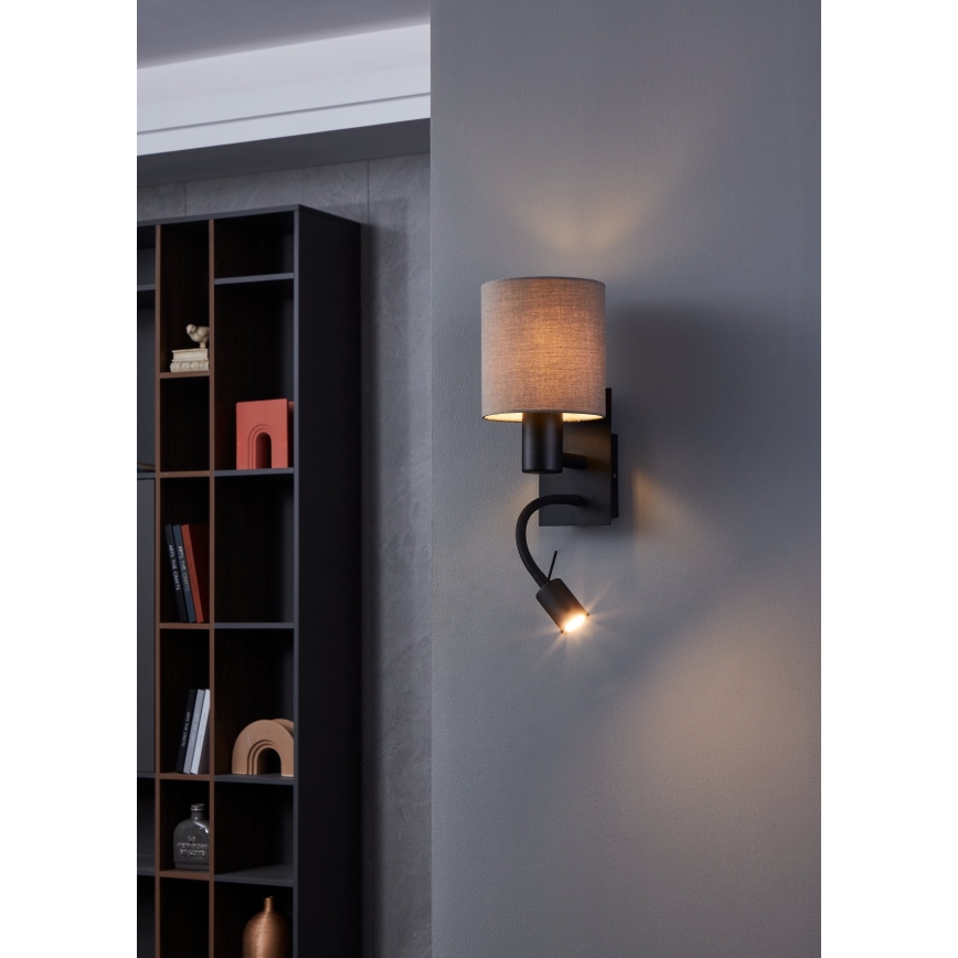 Eglo - LED Flexible light 1xE27/40W/230V + LED/3,8W brown