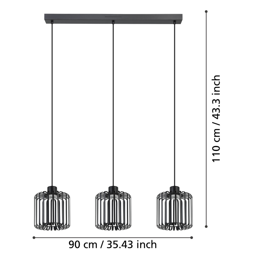 Eglo - LED RGBW Dimmable chandelier on a string 3xLED/3,7W/230V 2700-6500K