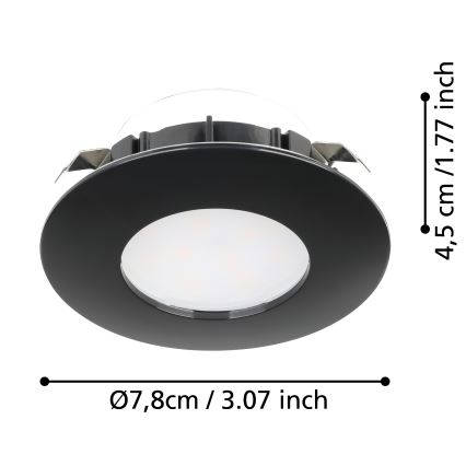 Eglo - SET 3x LED Bathroom recessed light PINEDA LED/4,9W/230V IP44