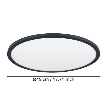 Eglo - LED Dimmable ceiling light LED/33,5W/230V d. 45 cm black