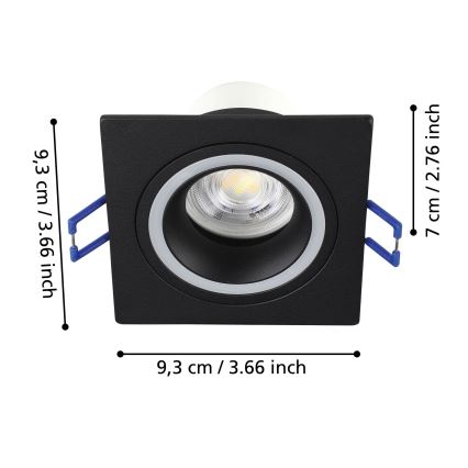 Eglo - LED RGBW Dimmable recessed light LED/4,7W/230V black