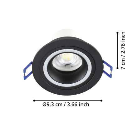 Eglo - LED RGBW Dimmable recessed light LED/4,7W/230V black