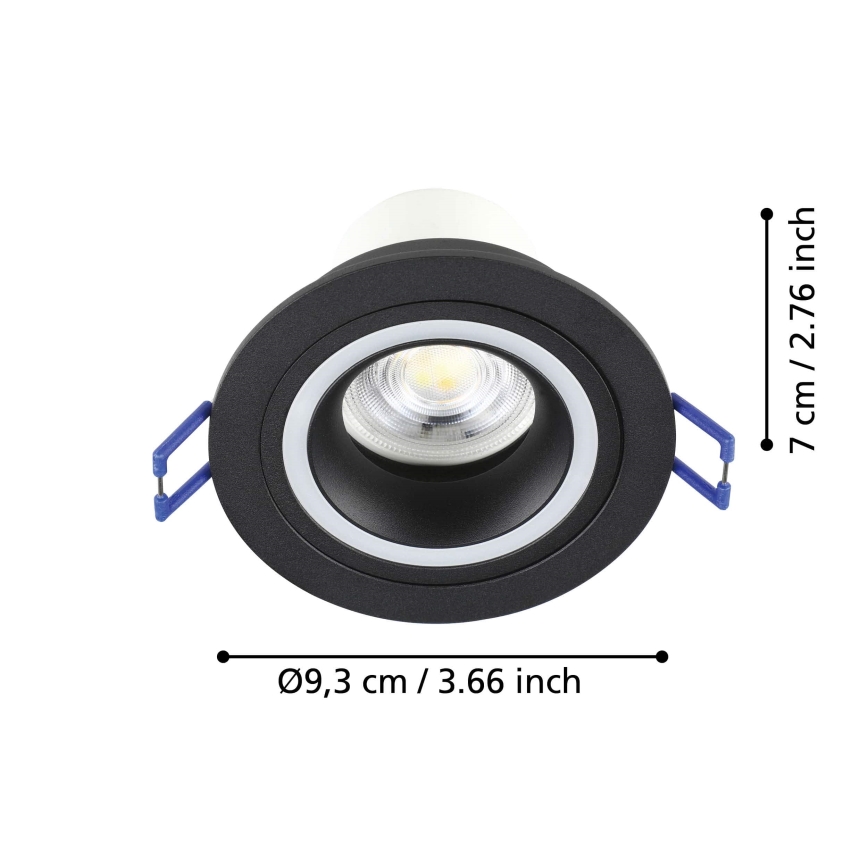 Eglo - LED RGBW Dimmable recessed light LED/4,7W/230V black