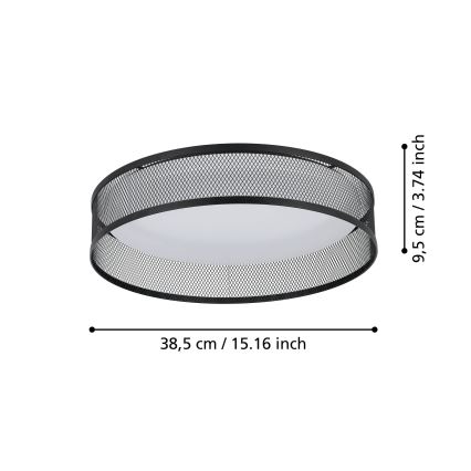 Eglo - LED Ceiling light LED/20W/230V black
