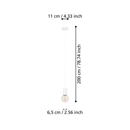 Eglo - Chandelier on a string 1xE27/40W/230V white