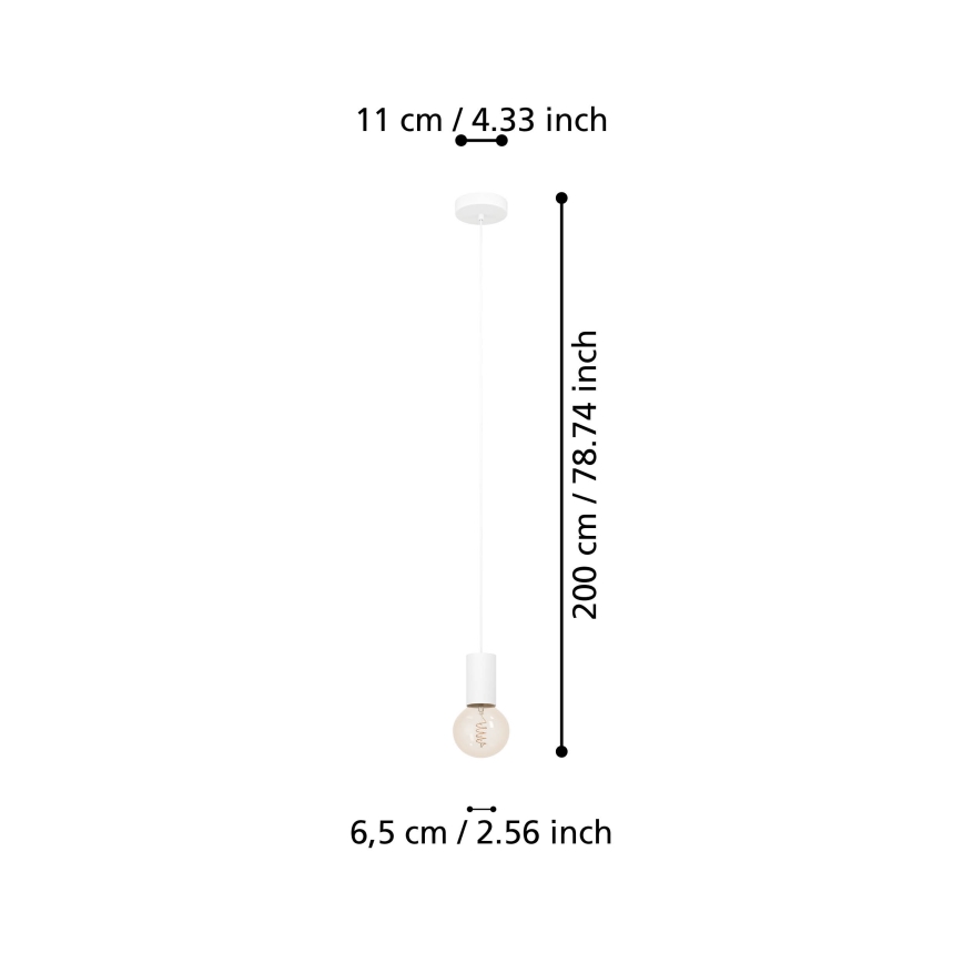 Eglo - Chandelier on a string 1xE27/40W/230V white