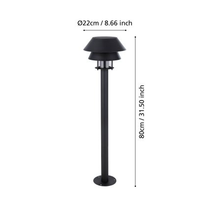 Eglo - Outdoor lamp 1xE27/40W/230V 80 cm IP65