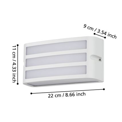Eglo - Outdoor wall light 1xE27/40W/230V white IP54
