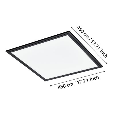Eglo - LED Ceiling light LED/21,5W/230V 45x45 cm black