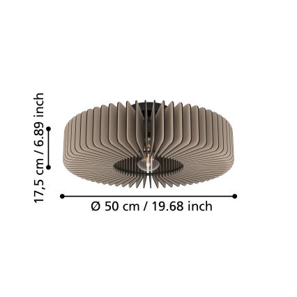 Eglo - Ceiling light 1xE27/40W/230V grey