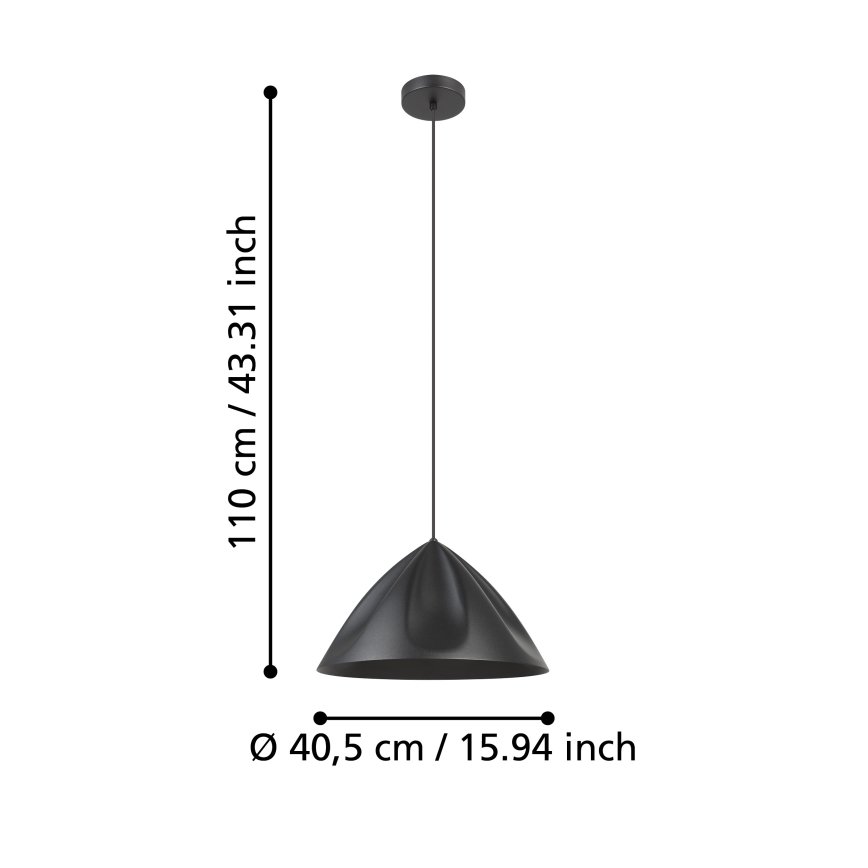Eglo - Chandelier on a string 1xE27/40W/230V black