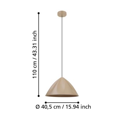 Eglo - Chandelier on a string 1xE27/40W/230V creamy