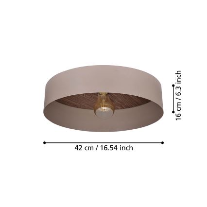 Eglo 900838 - Ceiling light DUAIA 1xE27/40W/230V brown