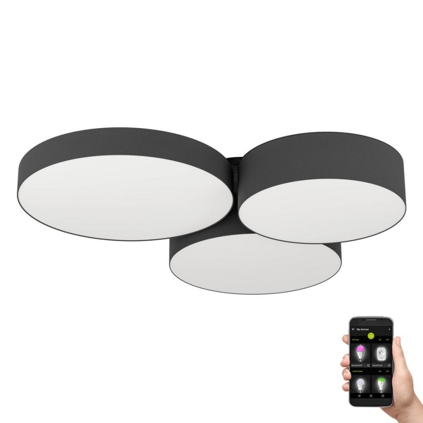 Eglo - RGBW Dimmable ceiling light 3xLED/7,5W/230V 2700-6500K black